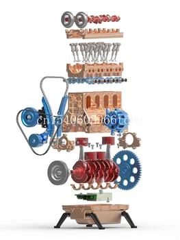 Двигател Метална модел в събирането на Миниатюрни турбовентиляторный V8 Восьмицилиндровый четирицилиндров електрическа мини-двигател