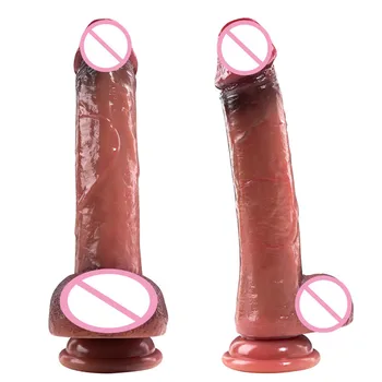 Двуслойни течен силиконов грим, симулиращ пенис, Мек и приятен за кожата Ръчно мастурбатор за жени, секс-играчка