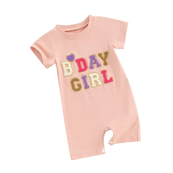 Детски дрешки на 1-ви рожден ден, баскетбол гащеризони за момчета и момичета, скъпа риза с бродирани букви, дрехи за торта