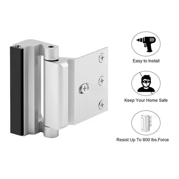 Домашен система за заключване на вратите за сигурност за отключване отвътре с 3-инчов с акцент, выдерживающий 800 паунда