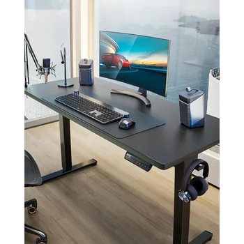 Електрически стенд-бай маса ErGear с регулируема височина, бюро за сядане от 48 x 24 инча, Компютърно бюро за домашния офис с паметта (черен)