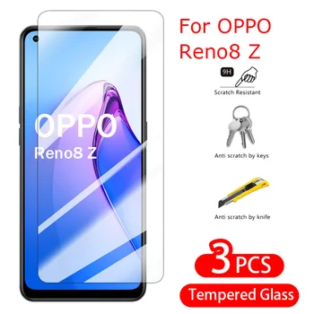 За Oppo Reno8 Z Защитно Фолио За екран От Закалено Стъкло Full Cover Screen Clear Дрън Предната Филм с Висока Твърдост 3ШТ За OPPO Reno8Z