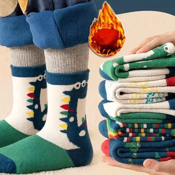 Зимни чорапи, Бебешки чорапи, 5 двойки /пакет, топли памучни чорапи с герои от анимационни филми, изолирана чорапи за момичета и момчета