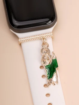 Каишка за часовник с изображение на Светия Отец, декоративно пръстен-шарм за Apple Watch 5 6 7 8 силиконов каучук, бижута, аксесоари