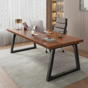 Компютърна маса от масивно дърво, тенис на бюро, прост, модерен домашен бюро, лесен луксозна двойна