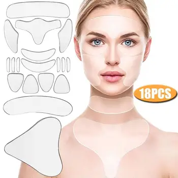 Лента за многократна употреба за премахване на бръчки на лицето, Силиконови стикери срещу бръчки по челото, бузите, брадичката, Антивозрастные лепенки за стягане на кожата на лицето