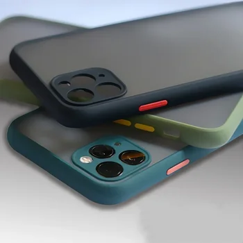 Луксозен Матов Калъф за Телефон с Контрастиращи Цветни Панели за iPhone 11 Pro 11Pro X XR XS Max 12 8 7 6 6S Plus С предпазни задния капак