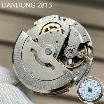 Механичен механизъм Dandong 2813 корона с датата на ден през 3 часа, машина за висока точност автоматичен механизъм Замени 8215