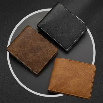Модерен мъжки портфейл за монети, чантата с блокиране на RFID, мъжки кожен портфейл с цип, визитница, Документ за самоличност, чанта за пари, мъжки портфейл