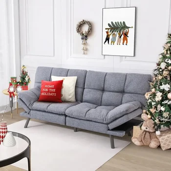 Модерен разтегателен диван от пяна с памет ефект за всекидневна, малка евро-разтегателен-шезлонг за компактен живот, сгъваем