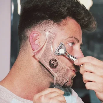 Модерна мъжка четка за бръснене на брада Шаблон за оформяне на мустаци Душ Кабина Форма за бръснене Стил Гребен за оформяне Инструмент за грижа за хляб