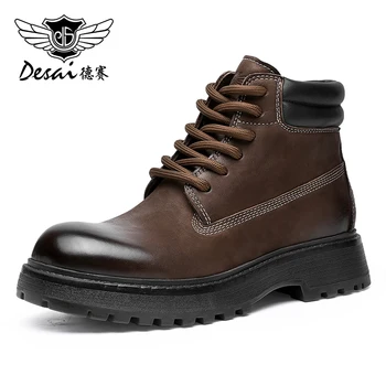 Мъжки обувки DESAI, градинска обувки, Стилна официална мъжки обувки, ежедневни дизайнерски модни обувки дантела, Безплатна доставка, Новост зимата 2023 г., цвят