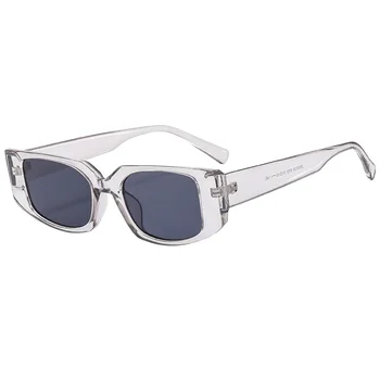 Нови Корейски ретро прозрачни сиви слънчеви очила за мъже и жени, трендови слънчеви очила желеобразного нюанси за жени, слънчеви очила