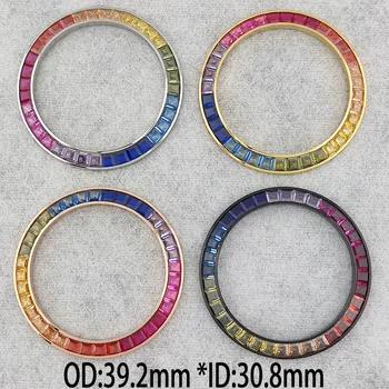 Новите часовници DTN Tilt Размер на 39,3 * 30,8 мм С диамант С форма на метални и стъклени вложки В bezel, висококачествени детайли за часа VK63 са Подходящи за корпуса VK63 (не светят)