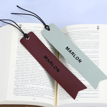 Персонални кожена bookmark Подарък на 3-та годишнина на жените и мъжете Отметки с потребителски име за любителите на книги и читатели Кожен аксесоар