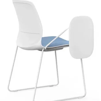 Просто конферентен стол с фиксирана струпясване и сгъваема дъска за писане, ръководство за стол с пластмасова облегалка, компютърен стол за персонала с високо стъбло