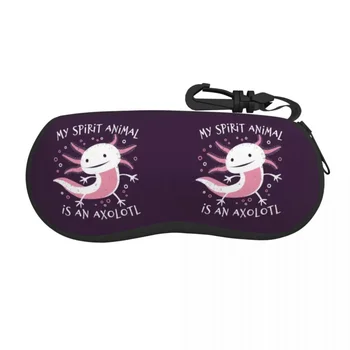 Сладък Амфибия My Spirit Животните - Това са Слънчеви Очила Axolotl В Мек Калъф От Неопрен с цип, Калъф За Очила, Изработени По Поръчка Защитна Кутия