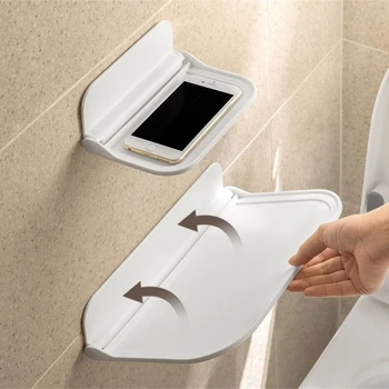 Стенни Сгъваема полици за съхранение на очила Плаващ шелф Аксесоар за дома самостоятелна стая в общежитието Чиния за съхранение тоалетна сапун