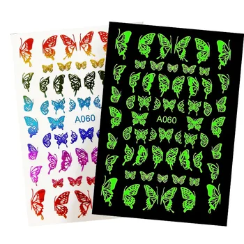 Стикер за дизайн на ноктите с голографическими пеперуди, 1 лист, цветни стикери за нокти, слайдер 