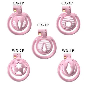 Супер Малка Клетка на Целомъдрието за Момиченце Играчки CB Заключване с Пръстени За Пениса 5 Размери Еротичен Робството Клетка За Член на Секс Играчки за Мъже Розово Целомъдрието