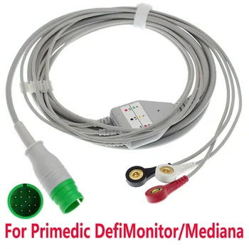 Съвместим монитор Primedic DefiMonitor Mediana D500 M40 M32 ME306LK се състои от цели кабел за ЕКГ, с 3/5 отведениями и тел за оттегляне на електрода.