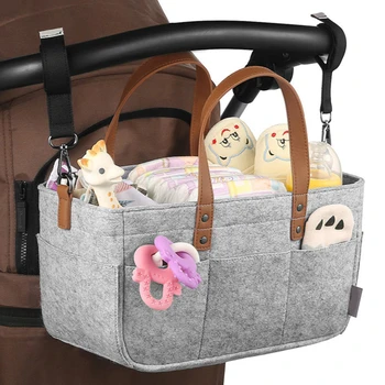 Фетровая кошница за багаж, чанта за бебешки пелени с дръжка, переноска за съхранение на памперси, Голям джоб-органайзер за пътуване, необходимо за детска стая