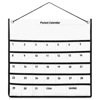 Хладно месечен календар, джобен график, чанта за съхранение на мобилен телефон, Висящ стенен органайзер за бижута от нетъкан текстил