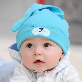 Шапка за новородено сладък Моден дизайн От чист памук, мека и удобна Защита на главите За сън Шапка с регулируема височина