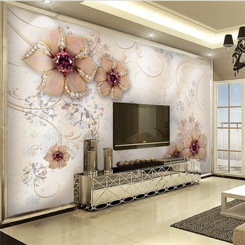 големи фресковые тапети beibehang на поръчка 3d стерео с ромбовидным цветя модел, бижутериен фон за всекидневната, 3D тапети за стени, стенопис