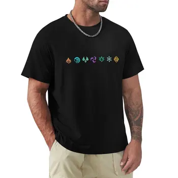 мъжки тениски, лятна тениска, тениска Genshin Impact Elements, брендовый топ с сладък дрехи, тениски с графичен дизайн-къс ръкав