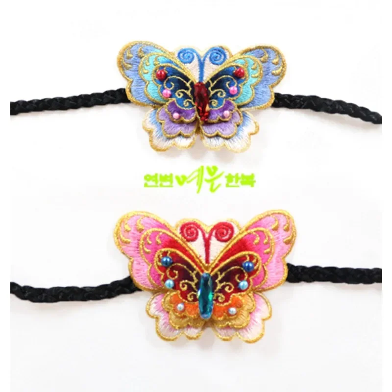 Корейски Оригинални вносни Превръзка на главата/ Въжета за коса с ръчно изработени Бродерии във формата на пеперуда/ Шапки за изпълнения на сцената Изображение 0