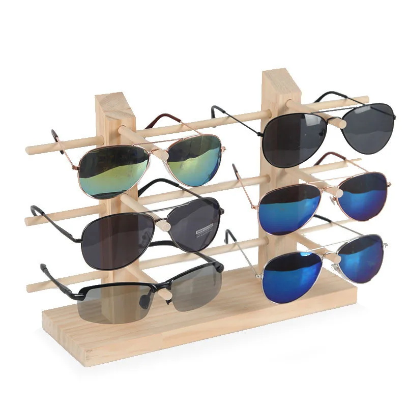 Многослойни Дървени витрини за слънчеви очила, поставка за очила, рафт, шкаф за показване на точки, държач за стойка за бижута, витрина за очила Изображение 0