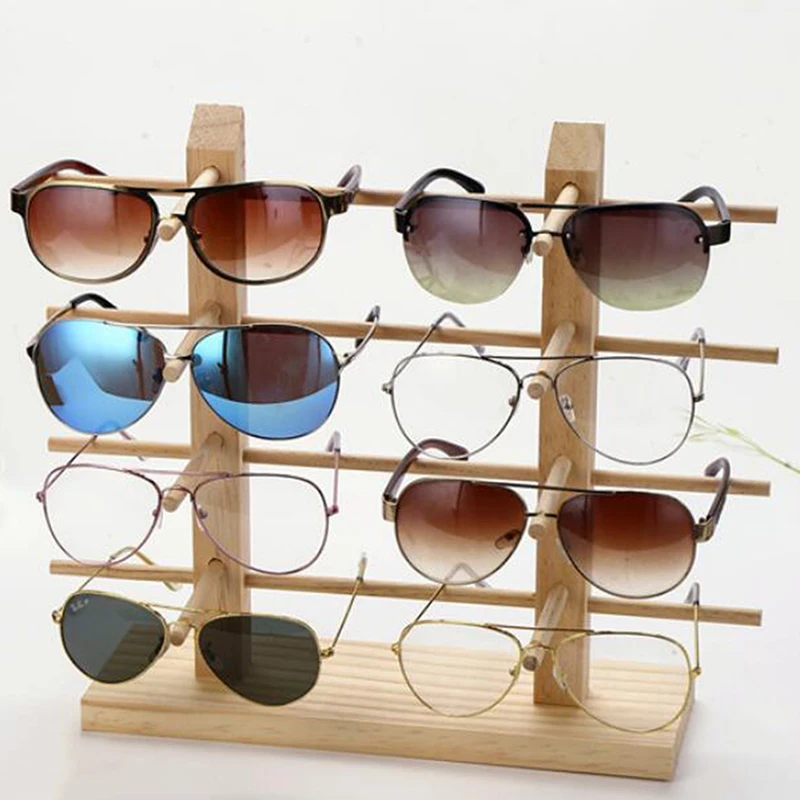 Многослойни Дървени витрини за слънчеви очила, поставка за очила, рафт, шкаф за показване на точки, държач за стойка за бижута, витрина за очила Изображение 1