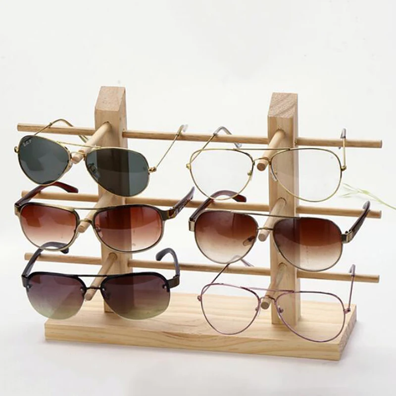 Многослойни Дървени витрини за слънчеви очила, поставка за очила, рафт, шкаф за показване на точки, държач за стойка за бижута, витрина за очила Изображение 2