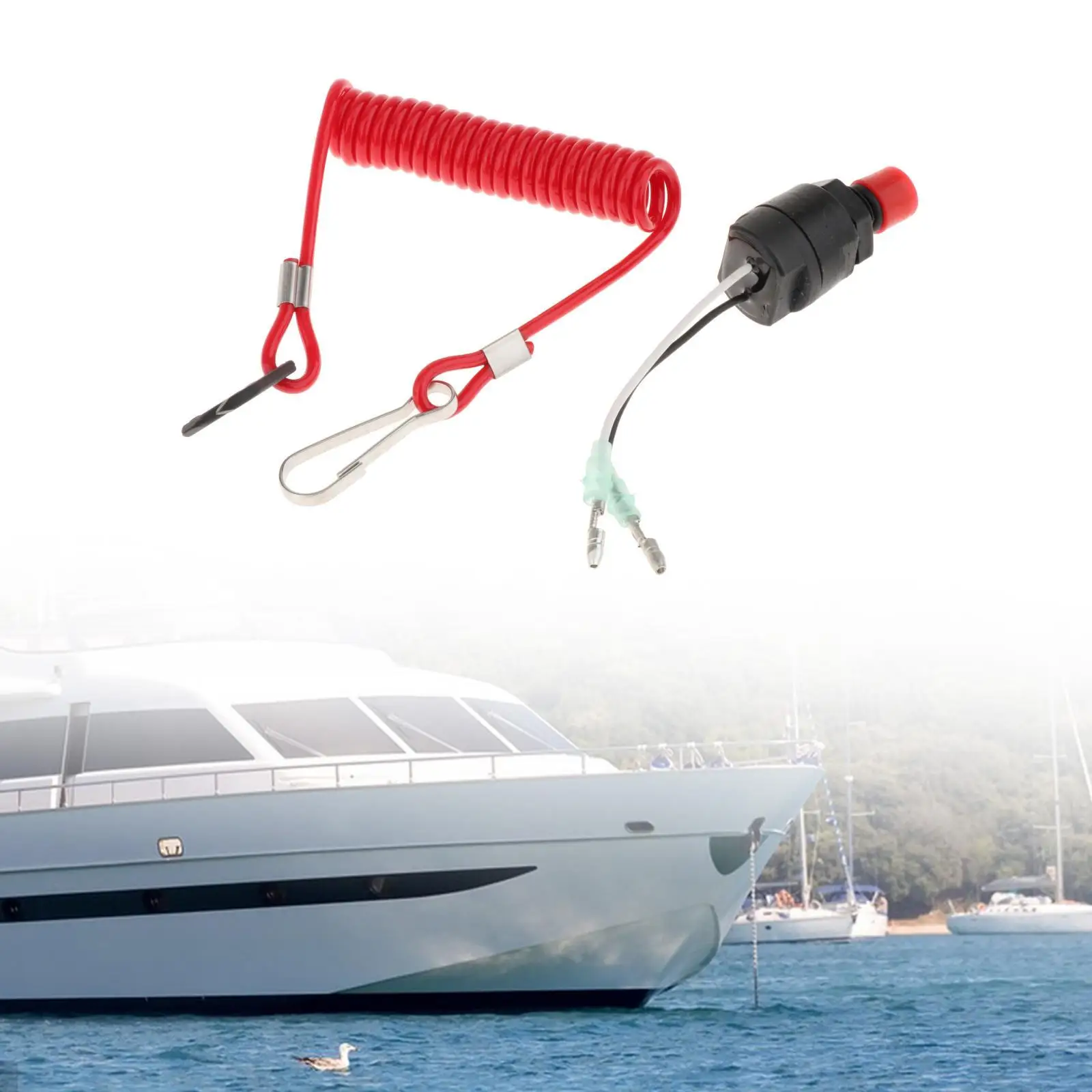 Превключвател за аварийно спиране лодка кабел и безопасност кабел за висящи аксесоари Yamaha Издръжлив и лесен за инсталиране Изображение 2