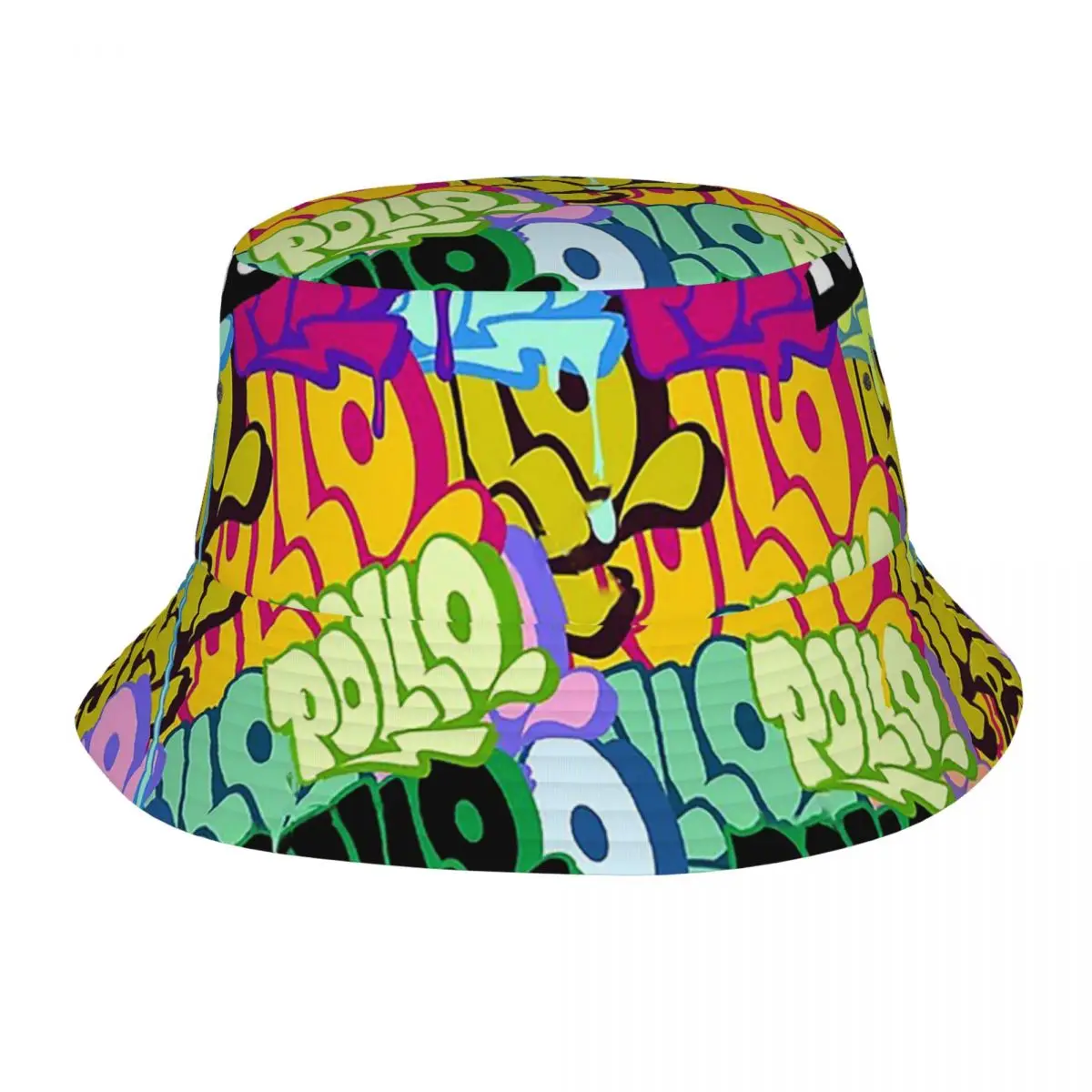 Цветни шапки-ведерки с графити за мъже и жени, лятна шапка-флопи за пътуване, уникални, сгъваеми шапки за туризъм, риболов, споделяте шапка Изображение 0