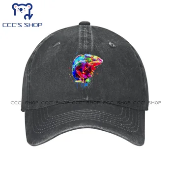 Бейзболна шапка цветове Пантера Хамелеон, акварел цветове на дъгата, бейзболни шапки възстановяване на предишното положение, Вязаная капачка