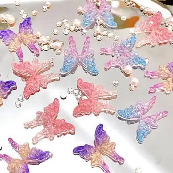 Блестящите декорации за нокти Окачване за нокти под формата на пеперуди от смола Сам Занаятите Project Аксесоари за маникюр Калъф за телефон Бижута за жени и момичета