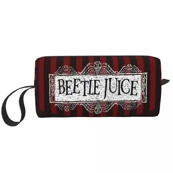 Пътна чанта за тоалетни принадлежности на Тим Бъртън Beetlejuice, модерен органайзер за козметика в готически стил, Органайзер за грим за жените, кутия за съхранение на козметика Dopp Box Kit