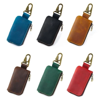 Ретро кожен портфейл с цип, в чантата си за ключовете, мултифункционален, модерен притежателя